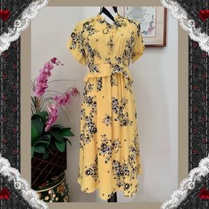 Ann Taylor Ruffle Elastic Waist Dress